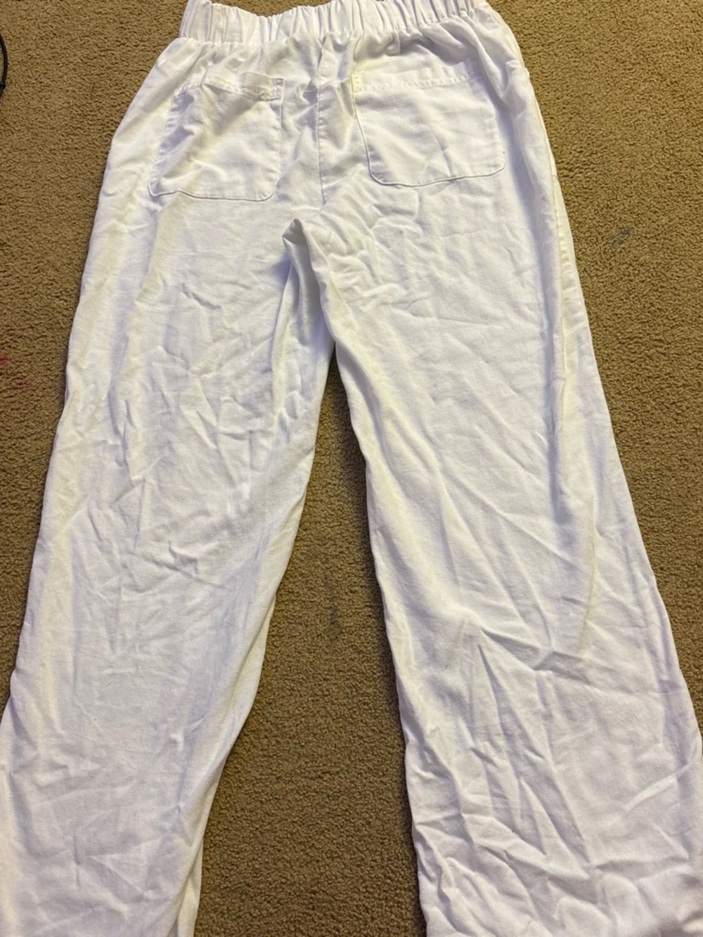 Ci Sono White Elastic-Waist Jogger Pants